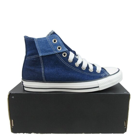 Converse Shoes - Converse CTAS HI Women's Size 9 Patchwork Denim Blue White Sneakers NEW